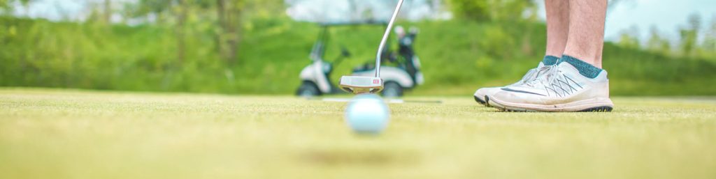 Player Posing for a Golf Tournament Flyer