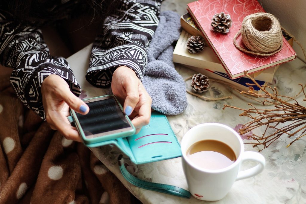 Girl using mobile platform